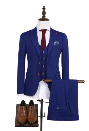 WAM DENIM Pakken & Maatwerk*Plaid Vest Royal Blue