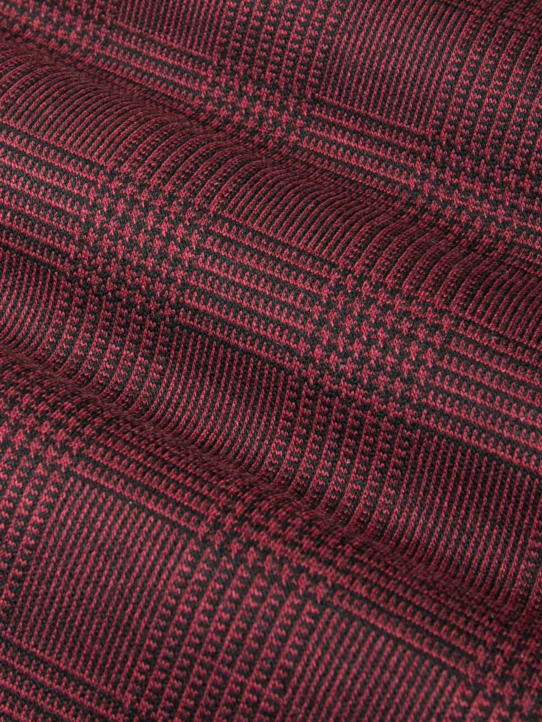 WAM DENIM Pakken & Maatwerk*Red Wood Wide Lapel Dark Red Black Suit Colbert