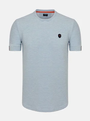 WAM DENIM T-Shirts*Rocky Slim Fit Stretched Blue T-shirt