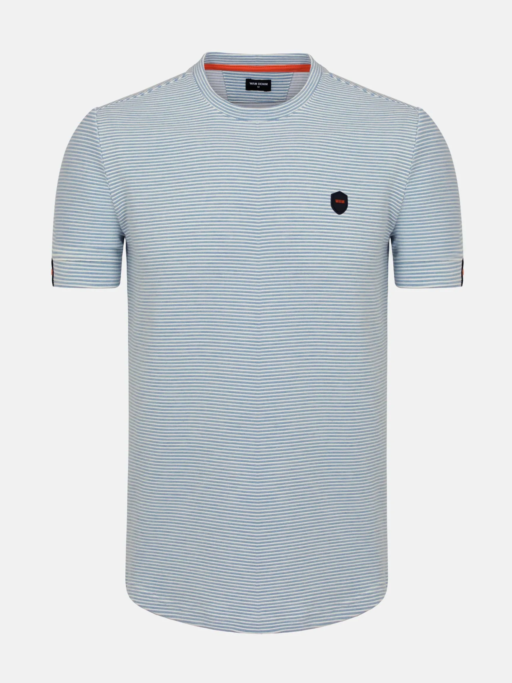 WAM DENIM T-Shirts*Rocky Slim Fit Stretched Blue T-shirt