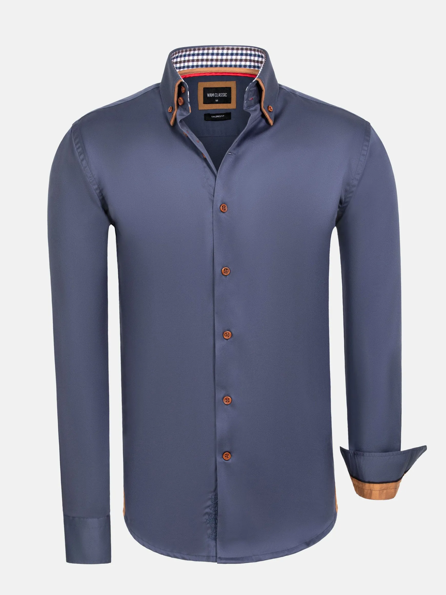 WAM DENIM Overhemd Lange Mouwen*Romney Long Sleeve Anthracite Overhemd