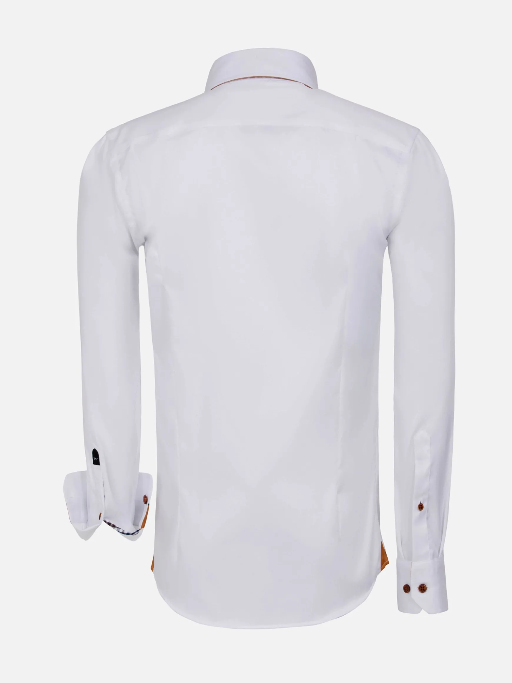 WAM DENIM Overhemd Lange Mouwen*Romney Solid White Overhemd Lange Mouw