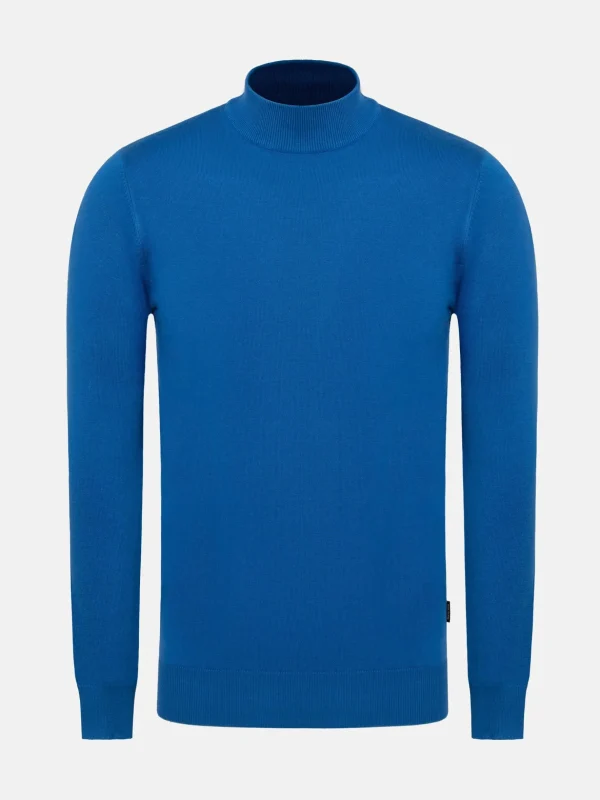 WAM DENIM Truien & Pullovers*Saintes High Neck Royal Blue Pullover