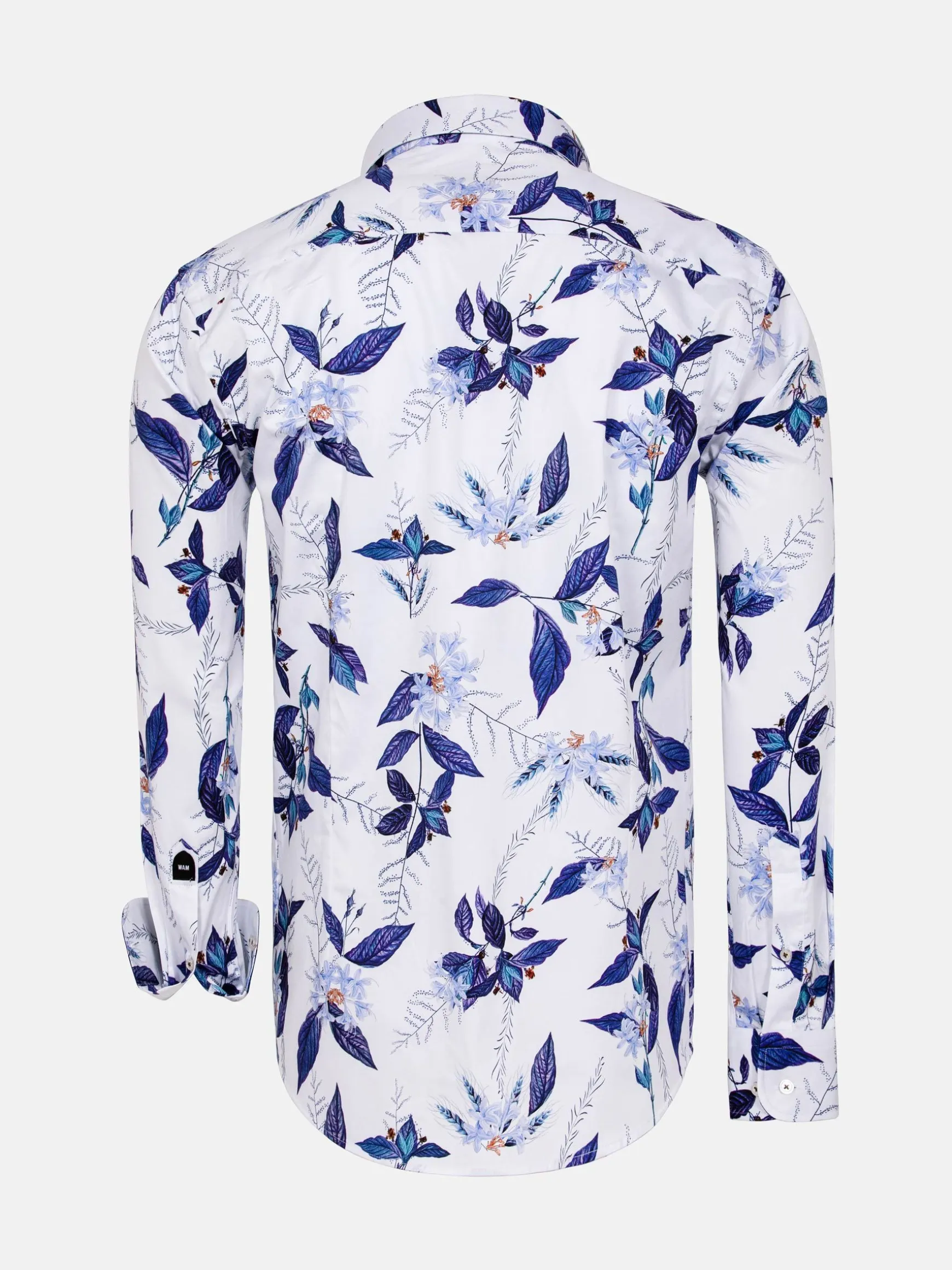 WAM DENIM Overhemd Lange Mouwen*Santorini White Floral Print Overhemd Lange Mouw