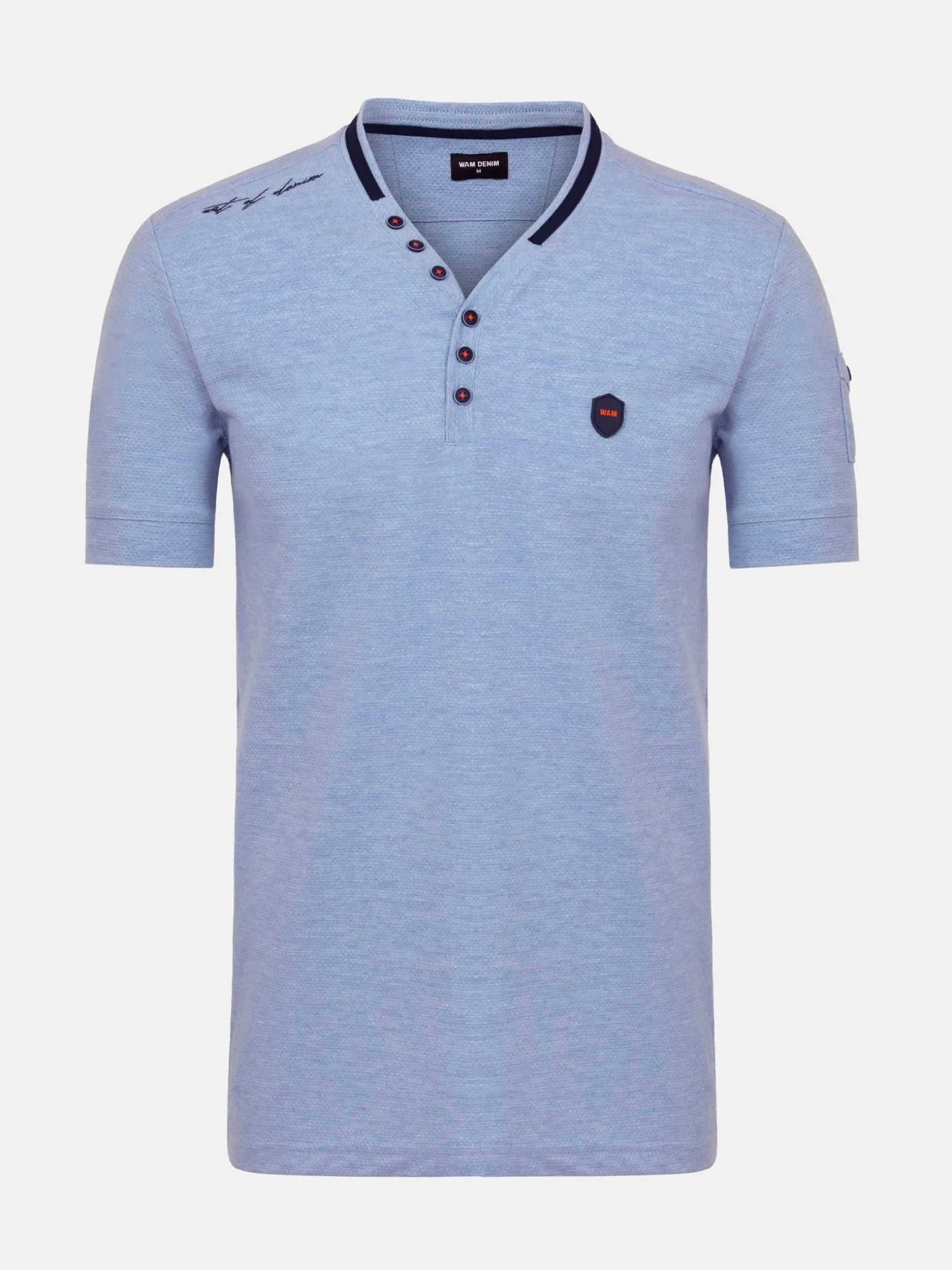 WAM DENIM T-Shirts*Schiltach Slim Fit Stretched Blue T-shirt