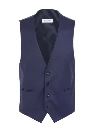 WAM DENIM Pakken & Maatwerk*Scottsville Slim Fit Navy Plaid Vest