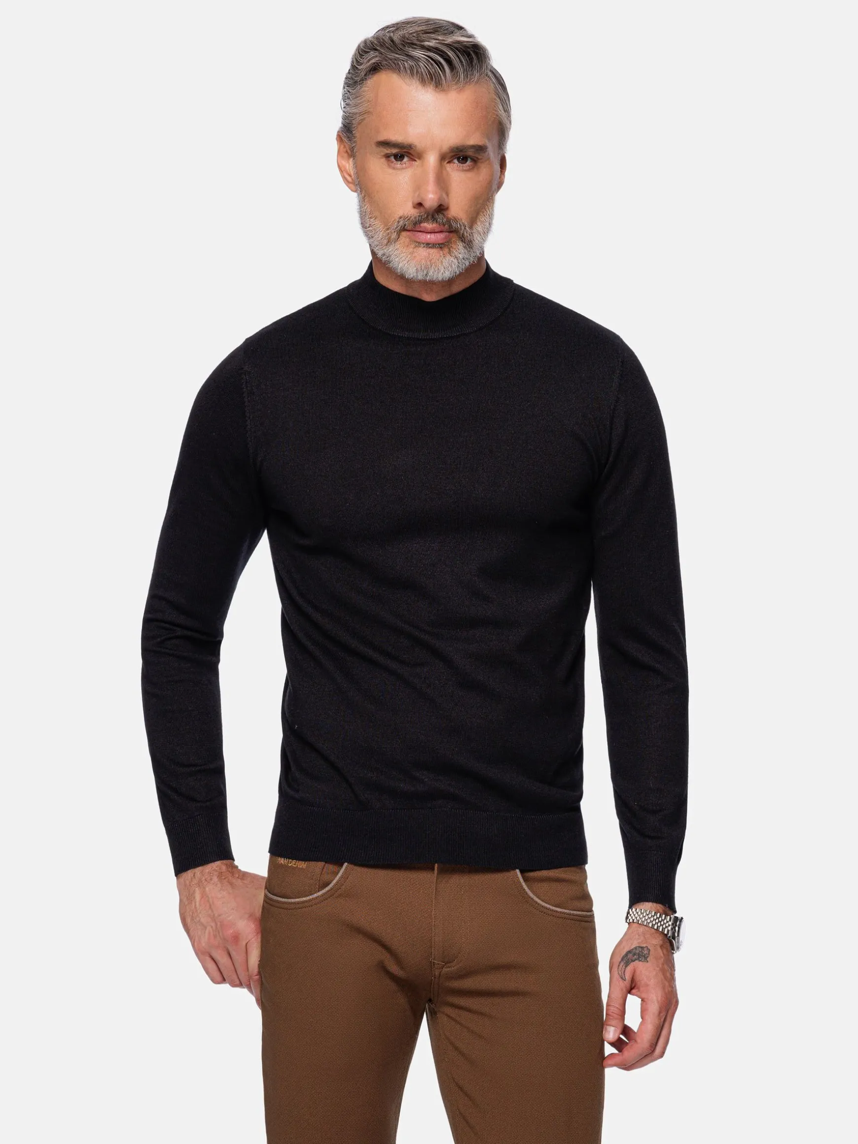 WAM DENIM Truien & Pullovers*Siena Round-Necked Black Pullover