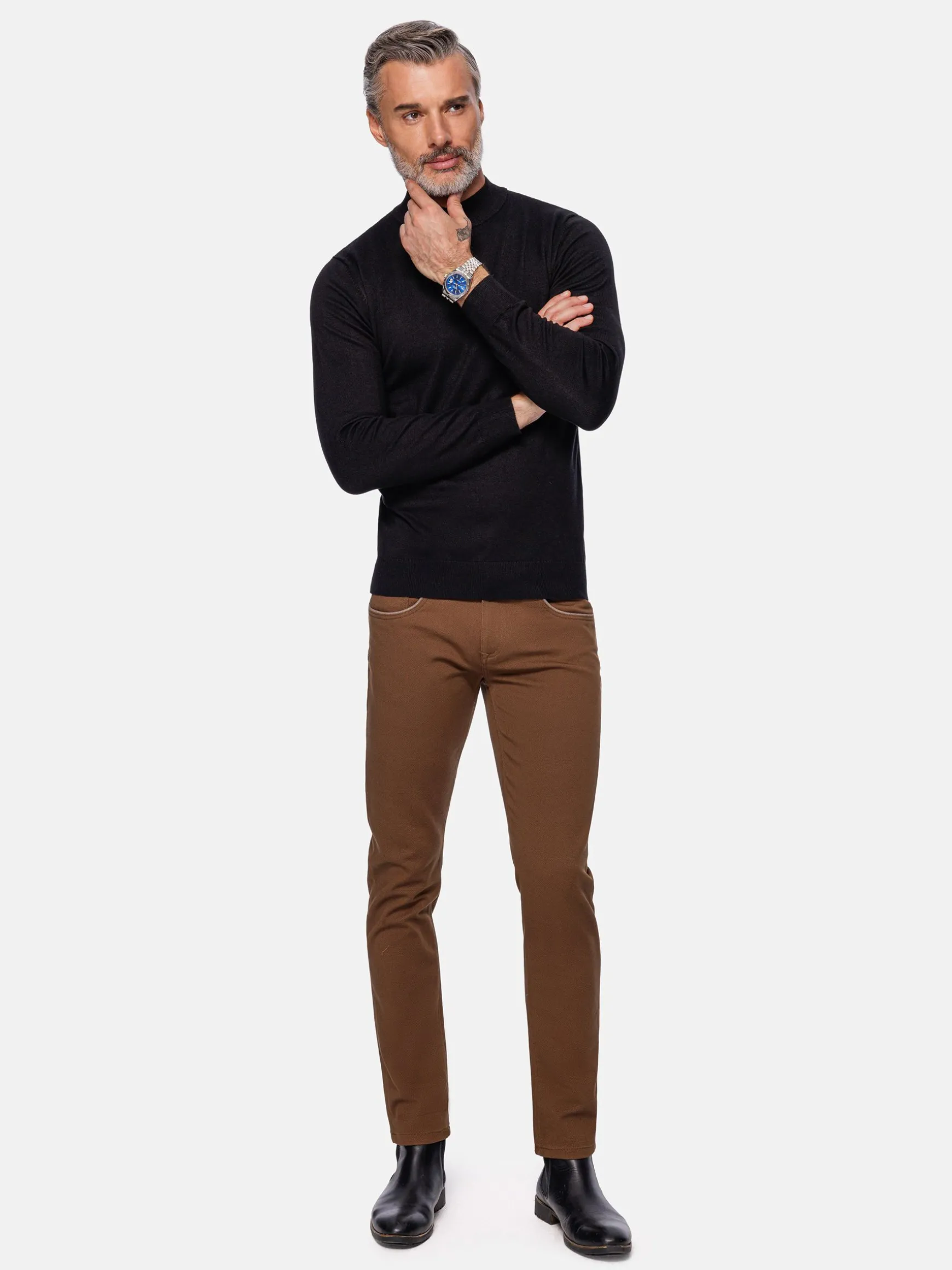 WAM DENIM Truien & Pullovers*Siena Round-Necked Black Pullover