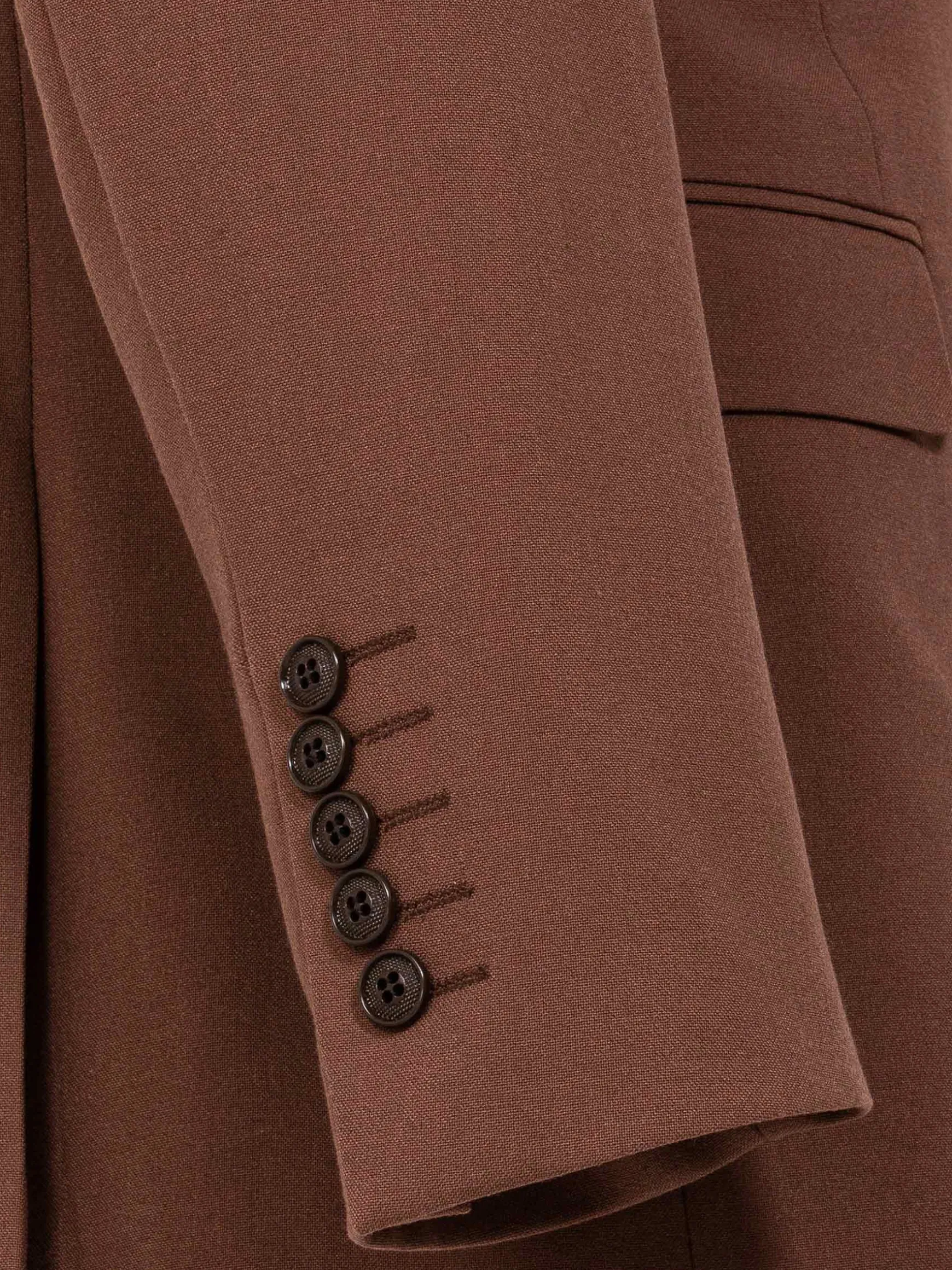 WAM DENIM Pakken & Maatwerk*Slim Fit Brown Textured Colbert