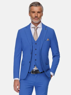 WAM DENIM Pakken & Maatwerk*Slim Fit Indigo Textured Colbert