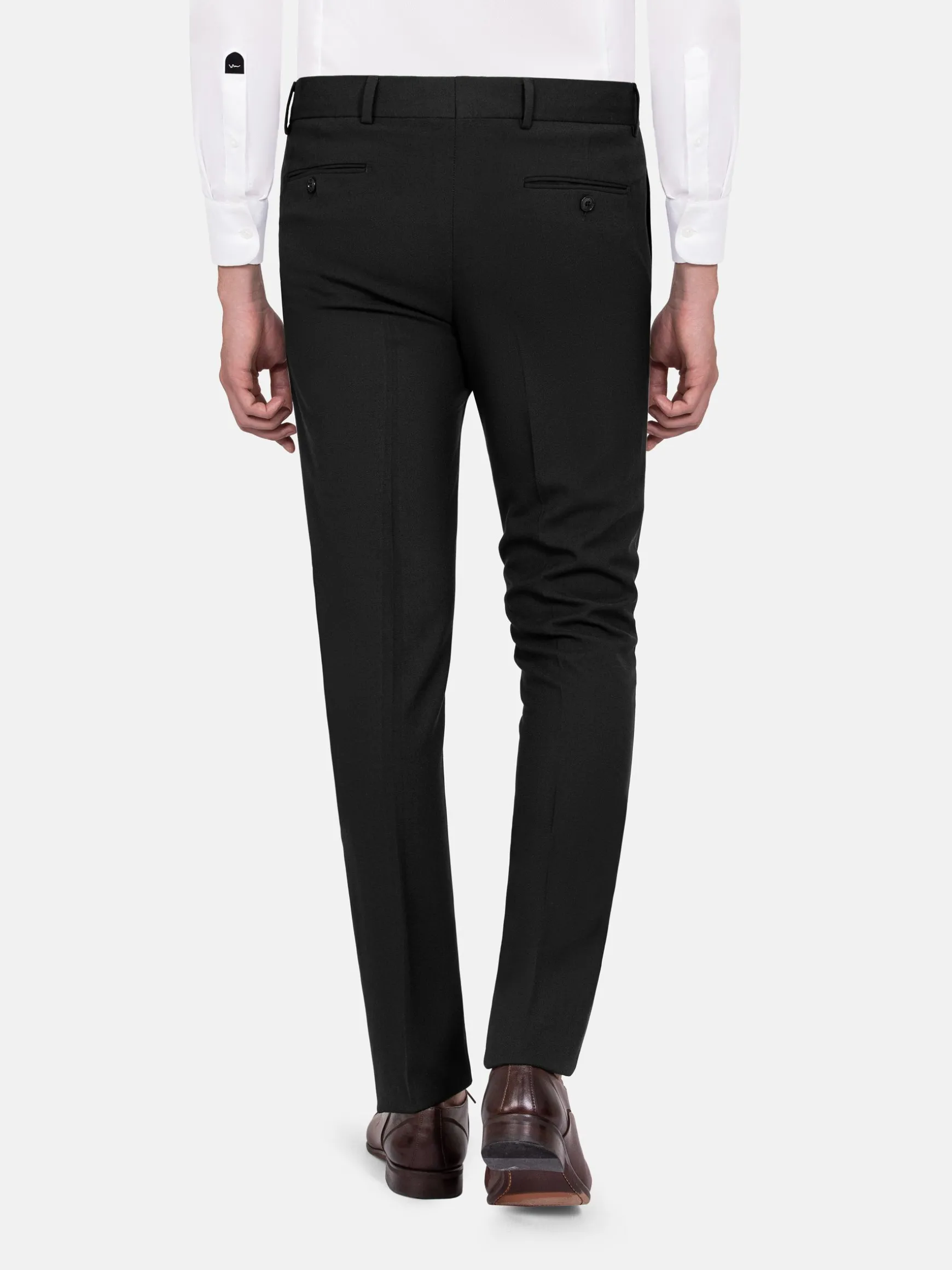 WAM DENIM Pakken & Maatwerk*Slim Fit Textured Black Pantalon