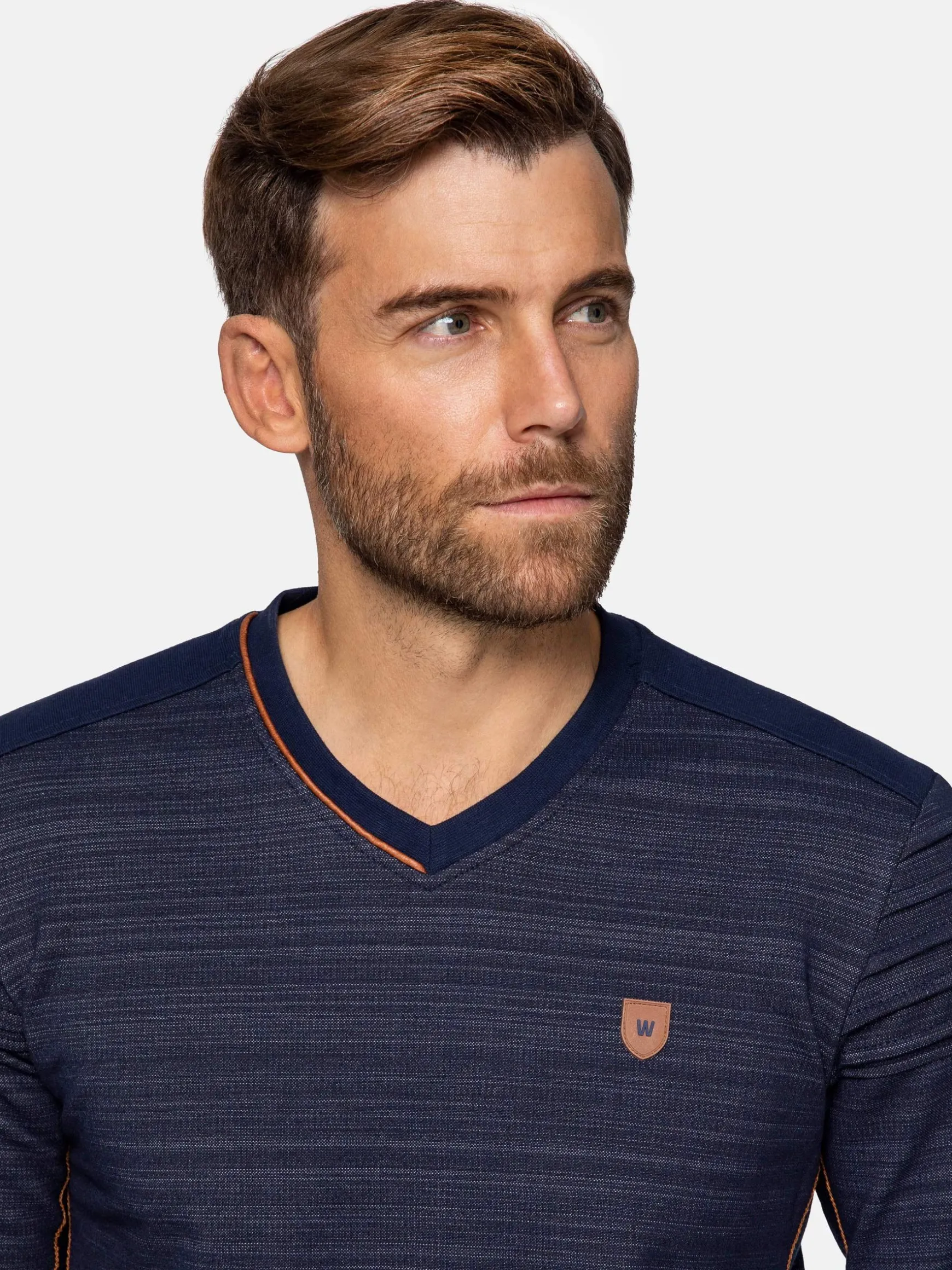 WAM DENIM Sweaters & Vesten*Stavanger V-Neck Navy Sweater