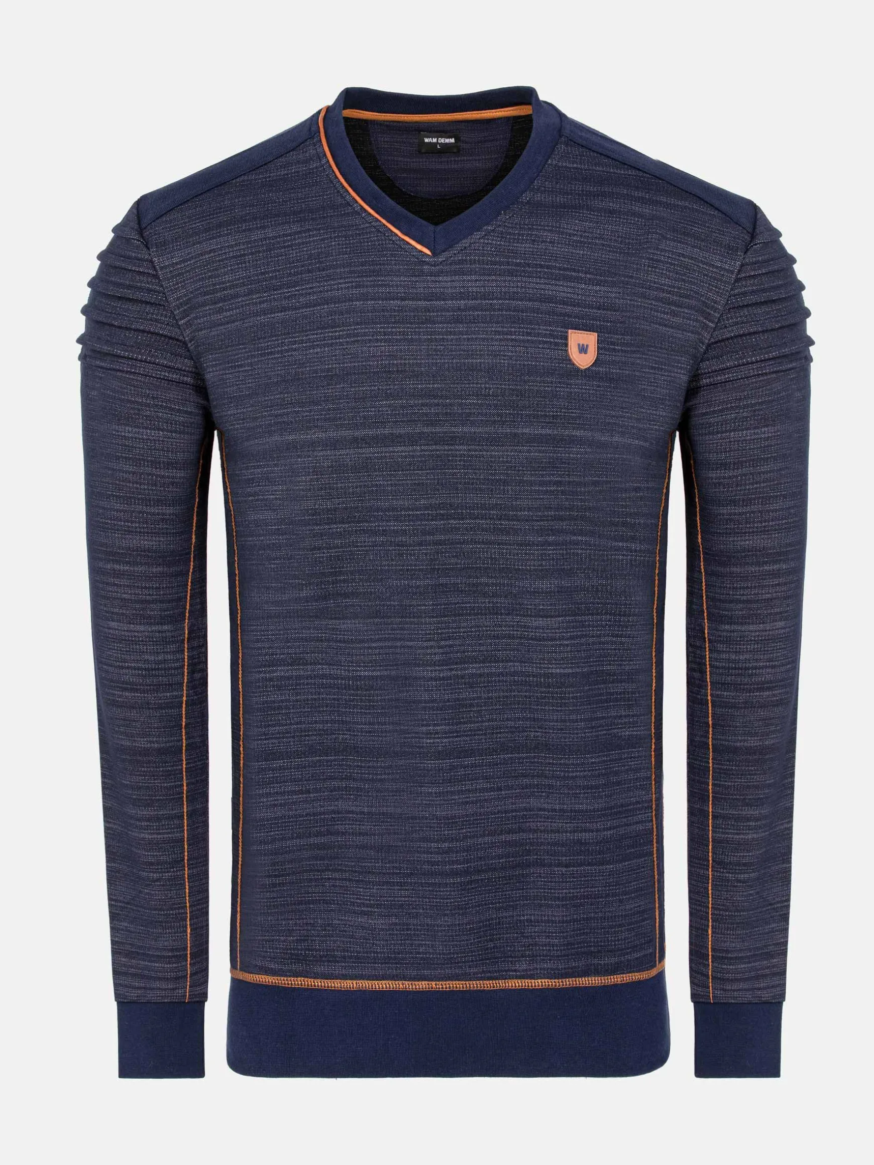 WAM DENIM Sweaters & Vesten*Stavanger V-Neck Navy Sweater