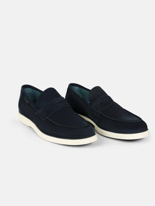WAM DENIM Schoenen*Suede Loafer Navy Schoenen