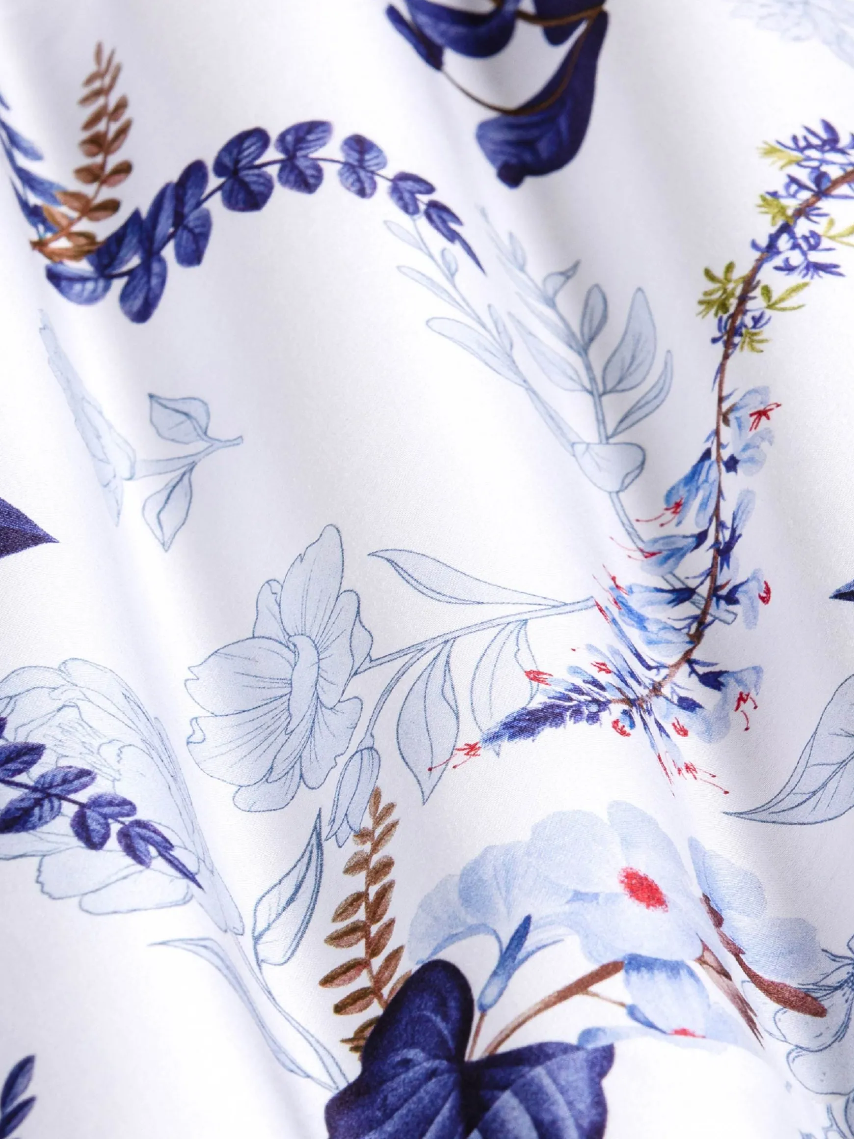 WAM DENIM Overhemd Lange Mouwen*Sullivan White Floral Print Overhemd Lange Mouw