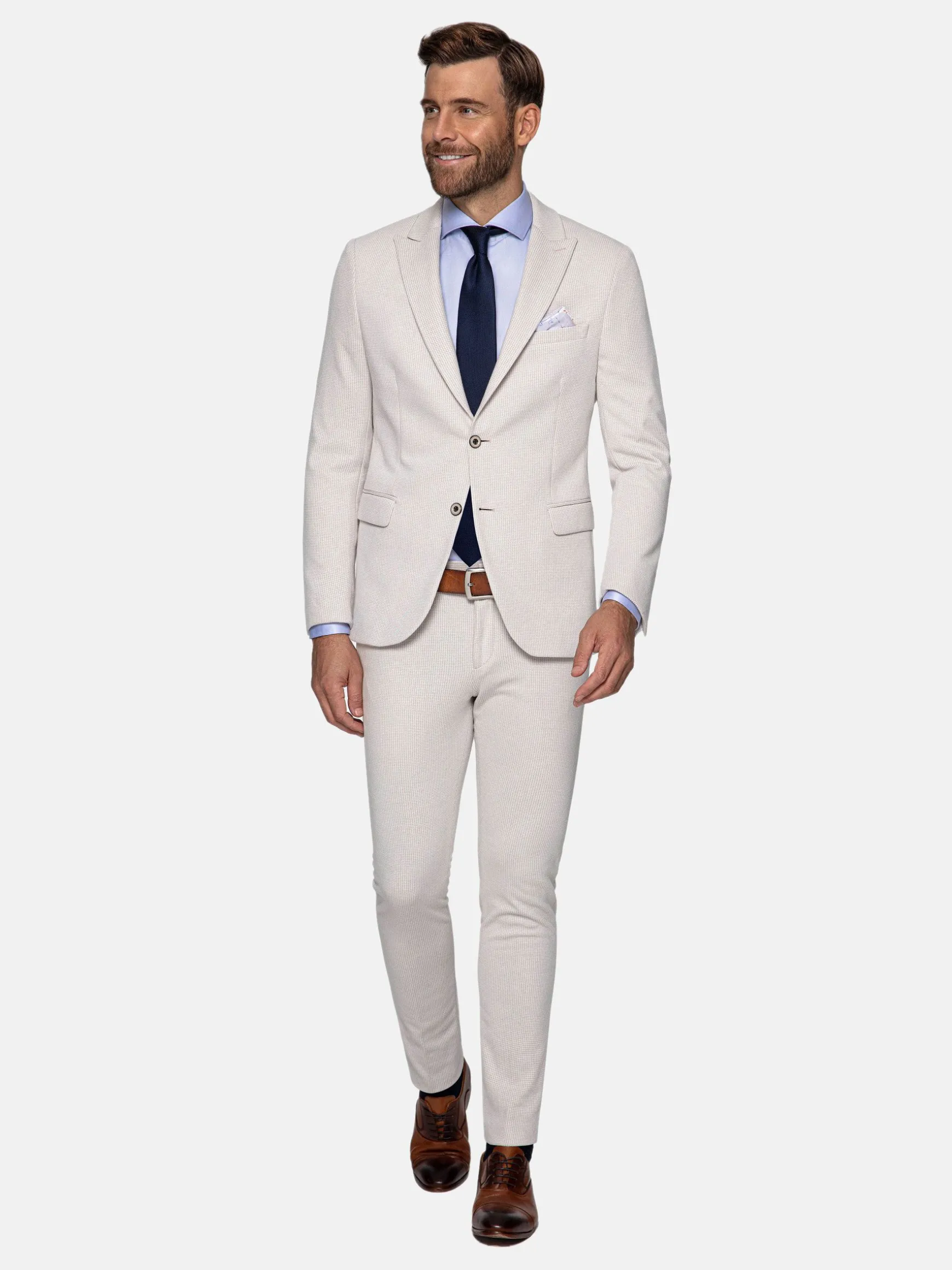 WAM DENIM Pakken & Maatwerk*Sur Mer Slim Fit Beige Pantalon