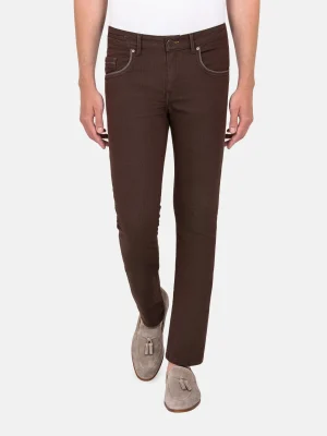 WAM DENIM Jeans*Swindon Stretch Slim Fit Brown Jeans