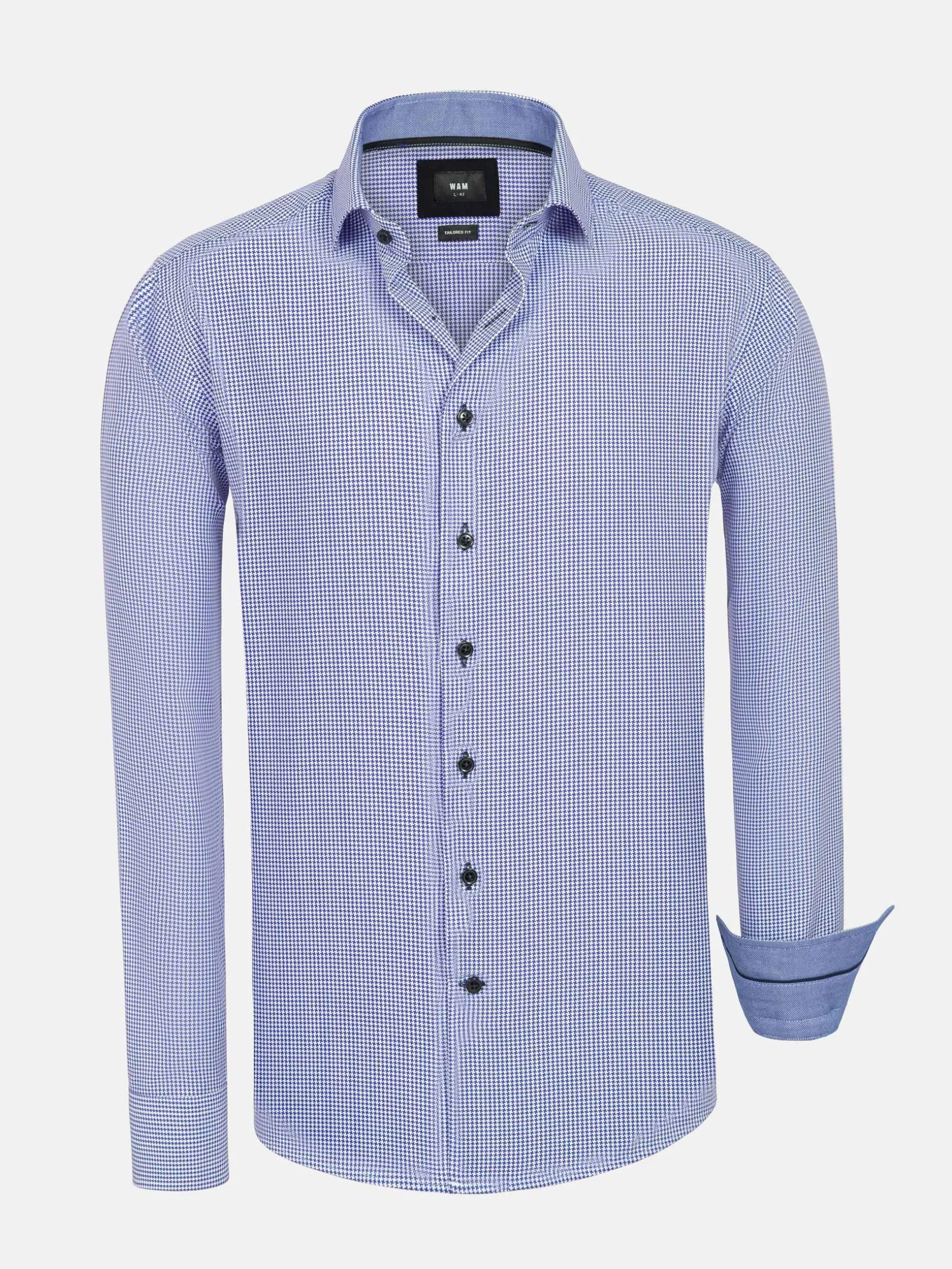 WAM DENIM Overhemd Lange Mouwen*Vermilion Checkered Blue Overhemd Lange Mouw