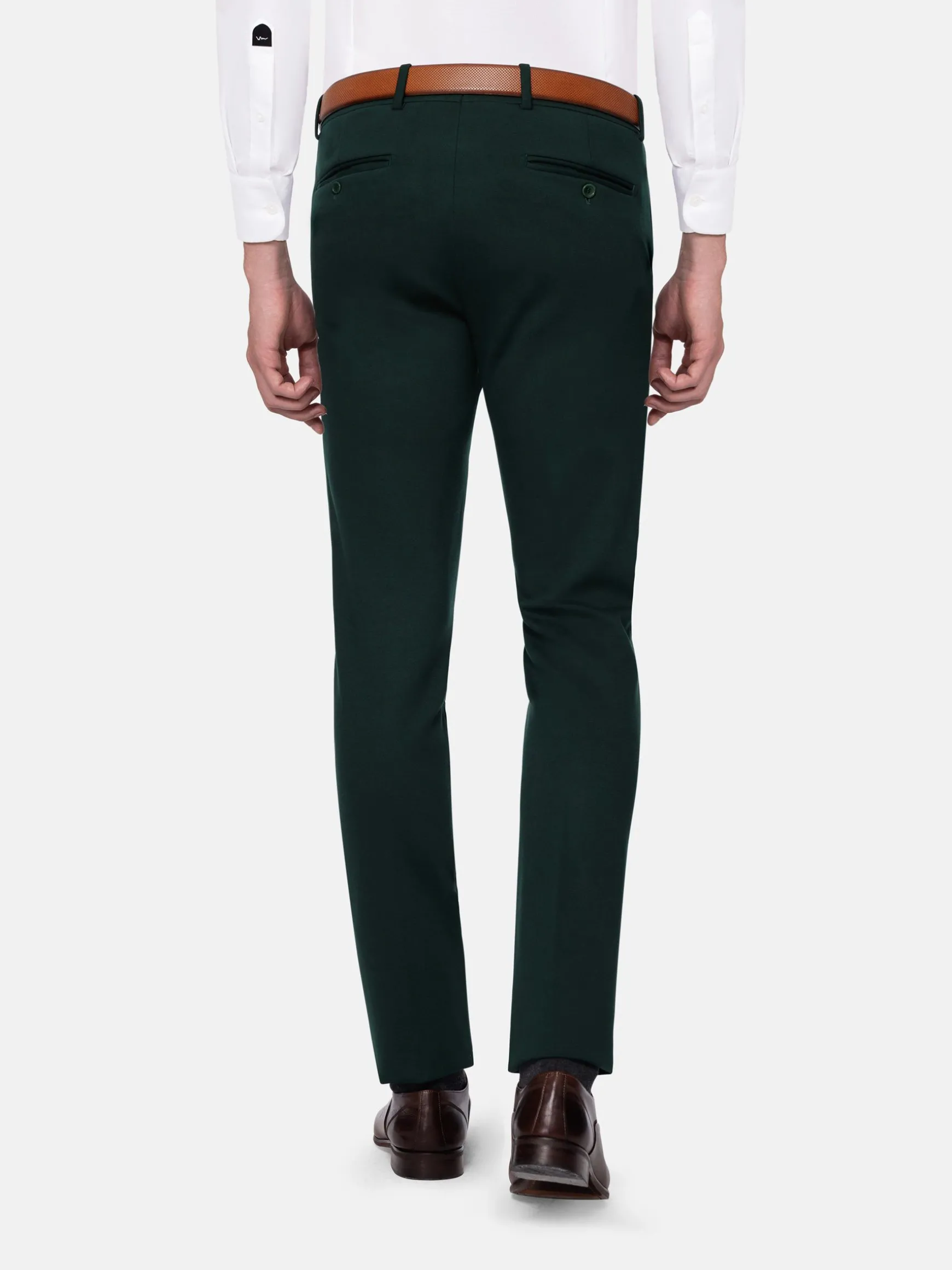 WAM DENIM Pakken & Maatwerk*Wayne Glen Check Slim Fit Green Suit Pantalon