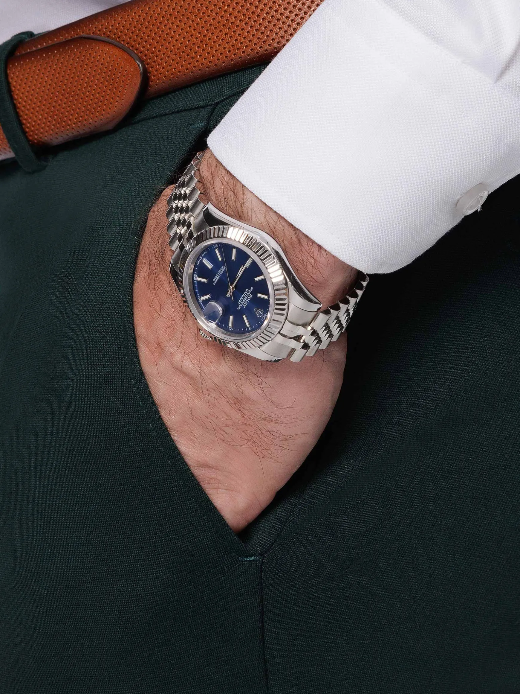 WAM DENIM Pakken & Maatwerk*Wayne Glen Check Slim Fit Green Suit Pantalon