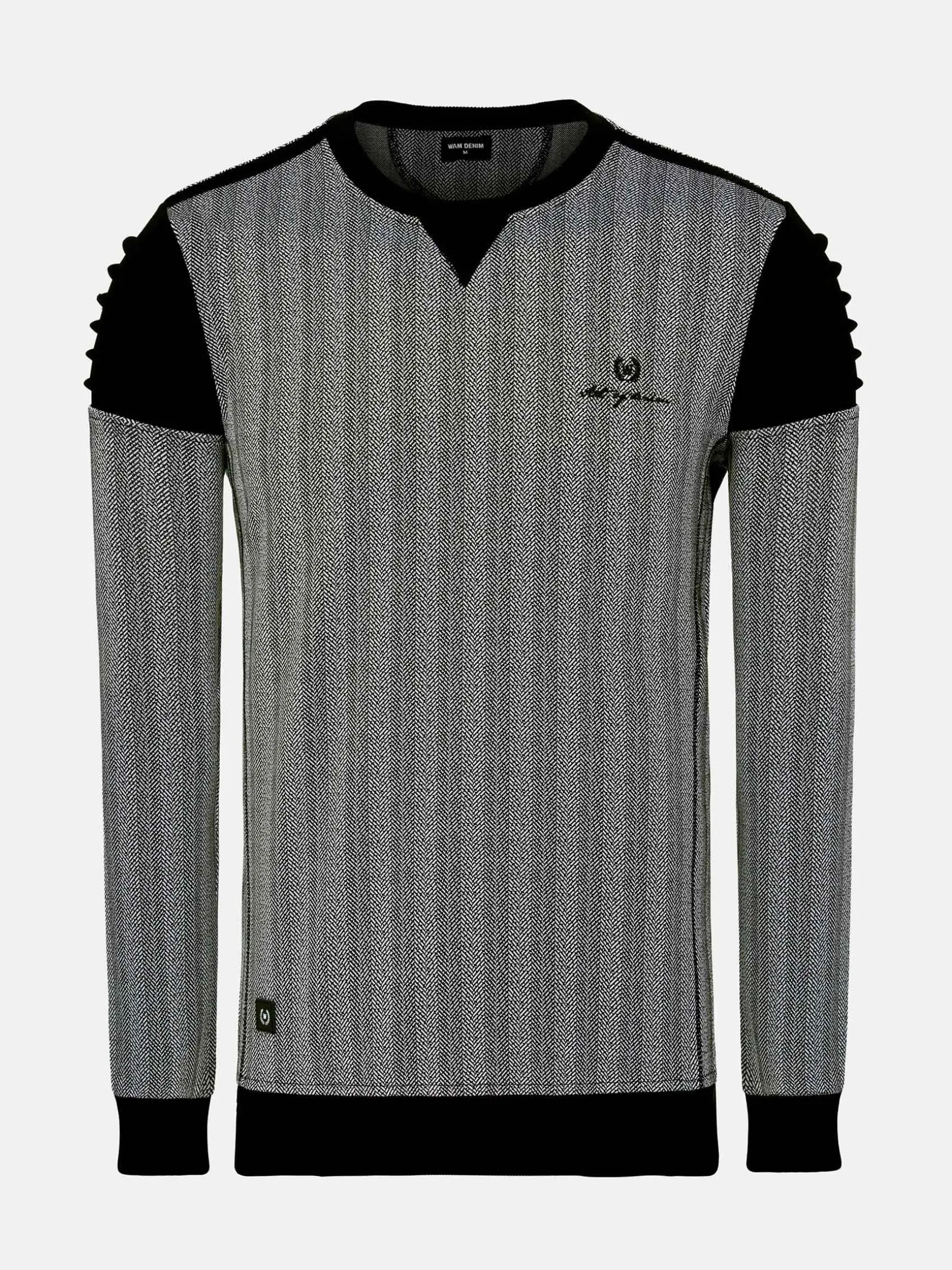 WAM DENIM Sweaters & Vesten*Zaire Crew Neck Grey Sweater